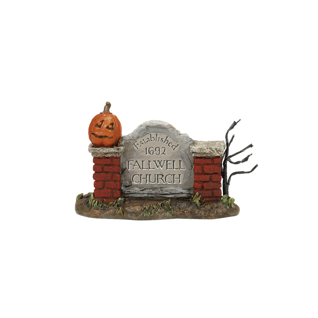 Department 56 Elvira Village: Fallen Church of Fallwell, Set of 2 sparkle-castle