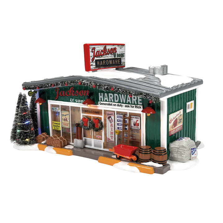 Department 56 Original Snow Village: Jackson & Sons Hardware sparkle-castle