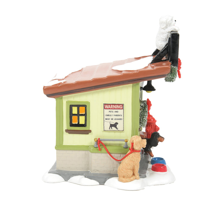 Department 56 Original Snow Village: Frankie's Dog Walking Co. sparkle-castle