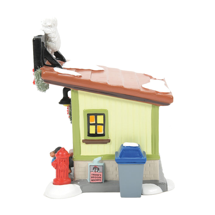Department 56 Original Snow Village: Frankie's Dog Walking Co. sparkle-castle