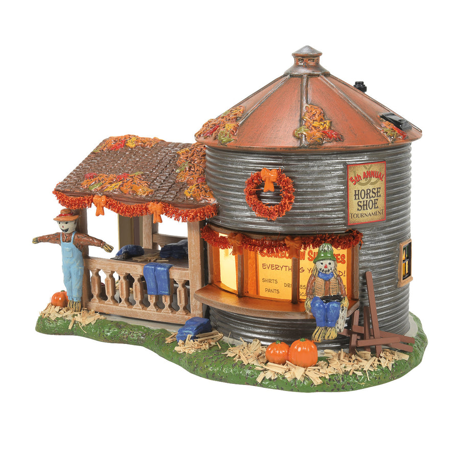 Department 56 Snow Village Harvest: Make & Take Scarecrow Shack sparkle-castle