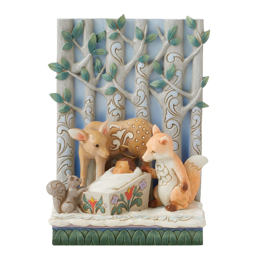 Jim Shore Heartwood Creek: Baby Jesus and Animals Figurine sparkle-castle