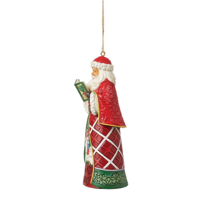 Jim Shore Heartwood Creek: Caroling Santa Hanging Ornament sparkle-castle