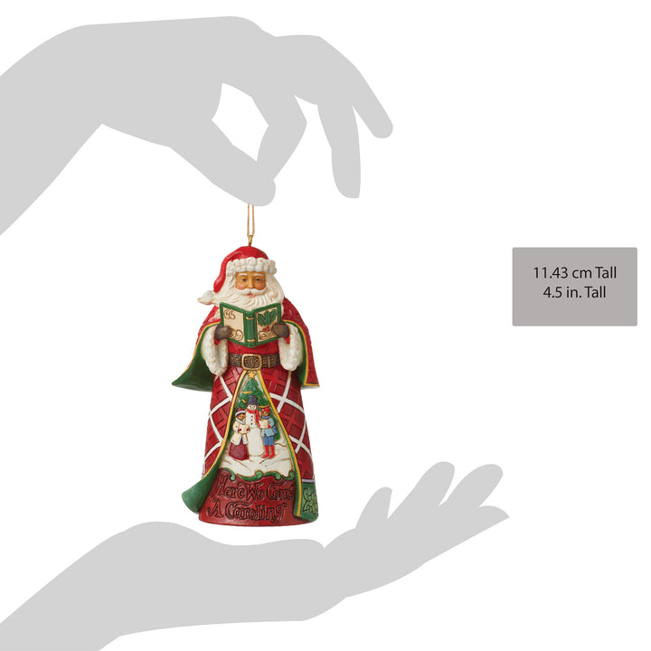 Jim Shore Heartwood Creek: Caroling Santa Hanging Ornament sparkle-castle