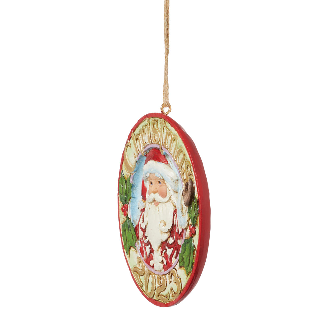 Jim Shore Heartwood Creek: Dated 2023 Jolly Santa Hanging Ornament sparkle-castle