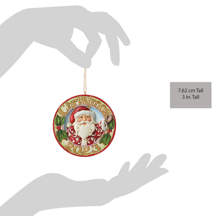 Jim Shore Heartwood Creek: Dated 2023 Jolly Santa Hanging Ornament sparkle-castle