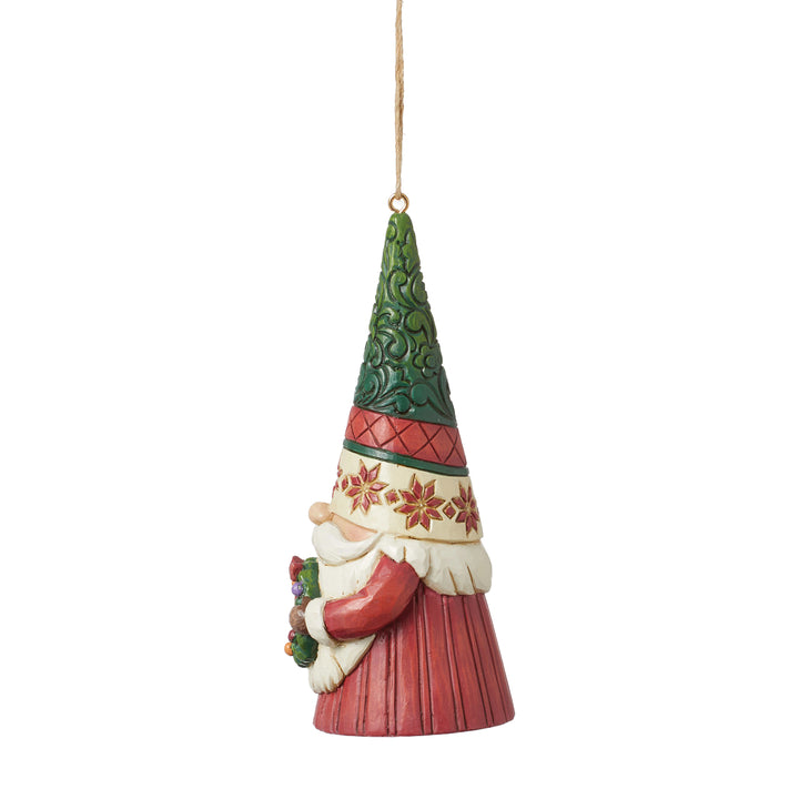 Jim Shore Heartwood Creek: Gnome Holding Wreath Hanging Ornament sparkle-castle