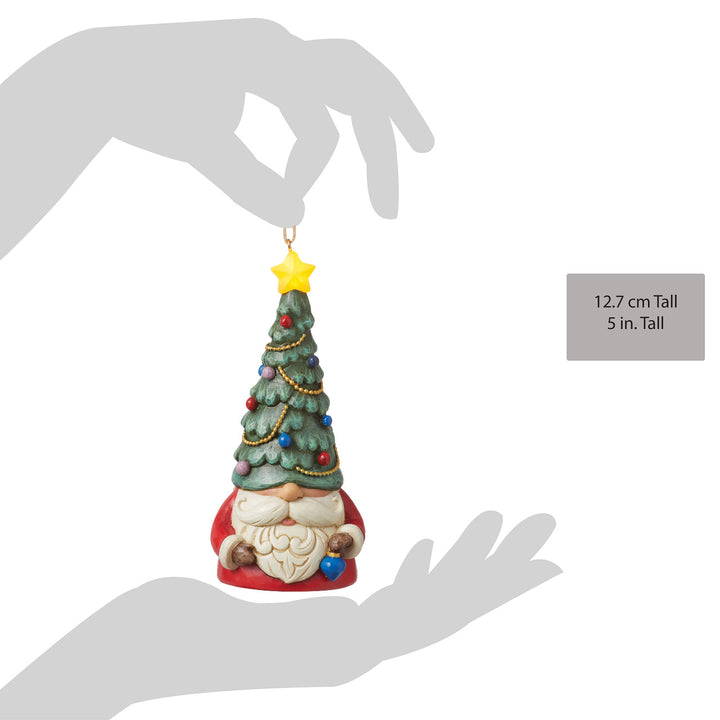 Jim Shore Heartwood Creek: Gnome with Lit Tree Hat Hanging Ornament sparkle-castle