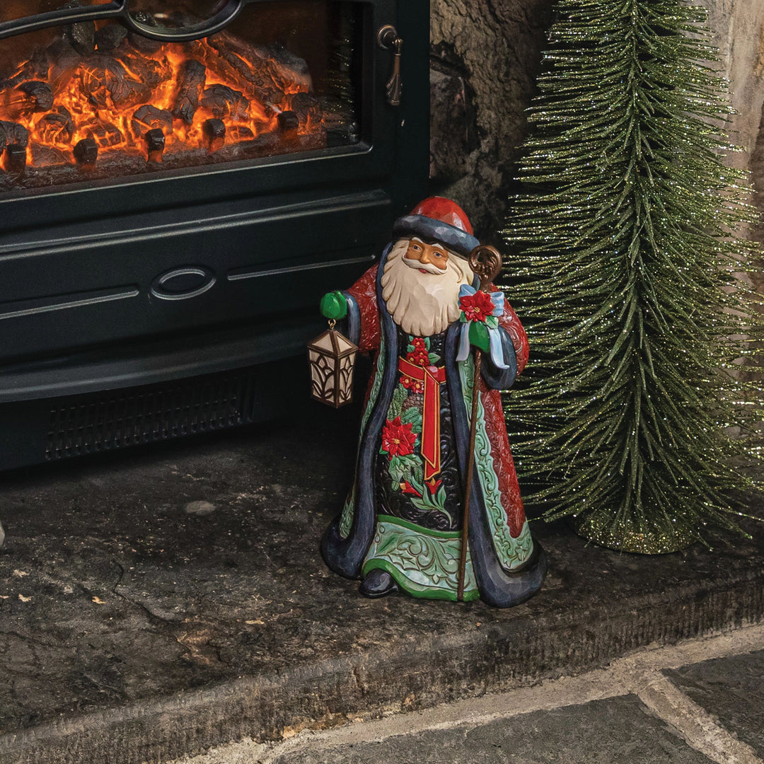 Jim Shore Heartwood Creek: Holiday Manor Santa with Cane Figurine sparkle-castle
