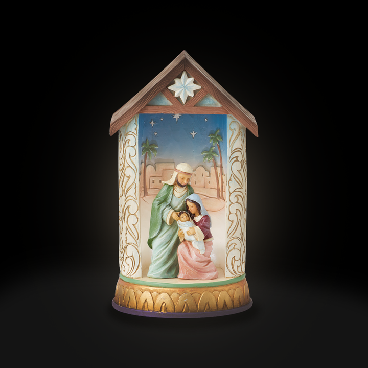 Jim Shore Heartwood Creek: Holy Family Lighted Diorama Figurine sparkle-castle