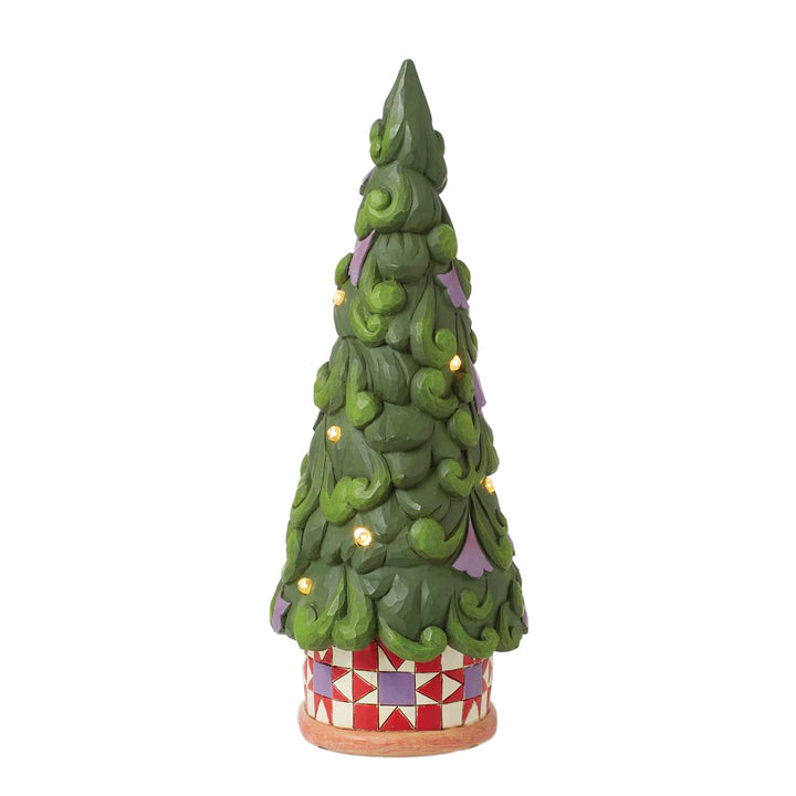 Jim Shore Heartwood Creek: Light Up Tree with Star Pattern Base Figurine sparkle-castle