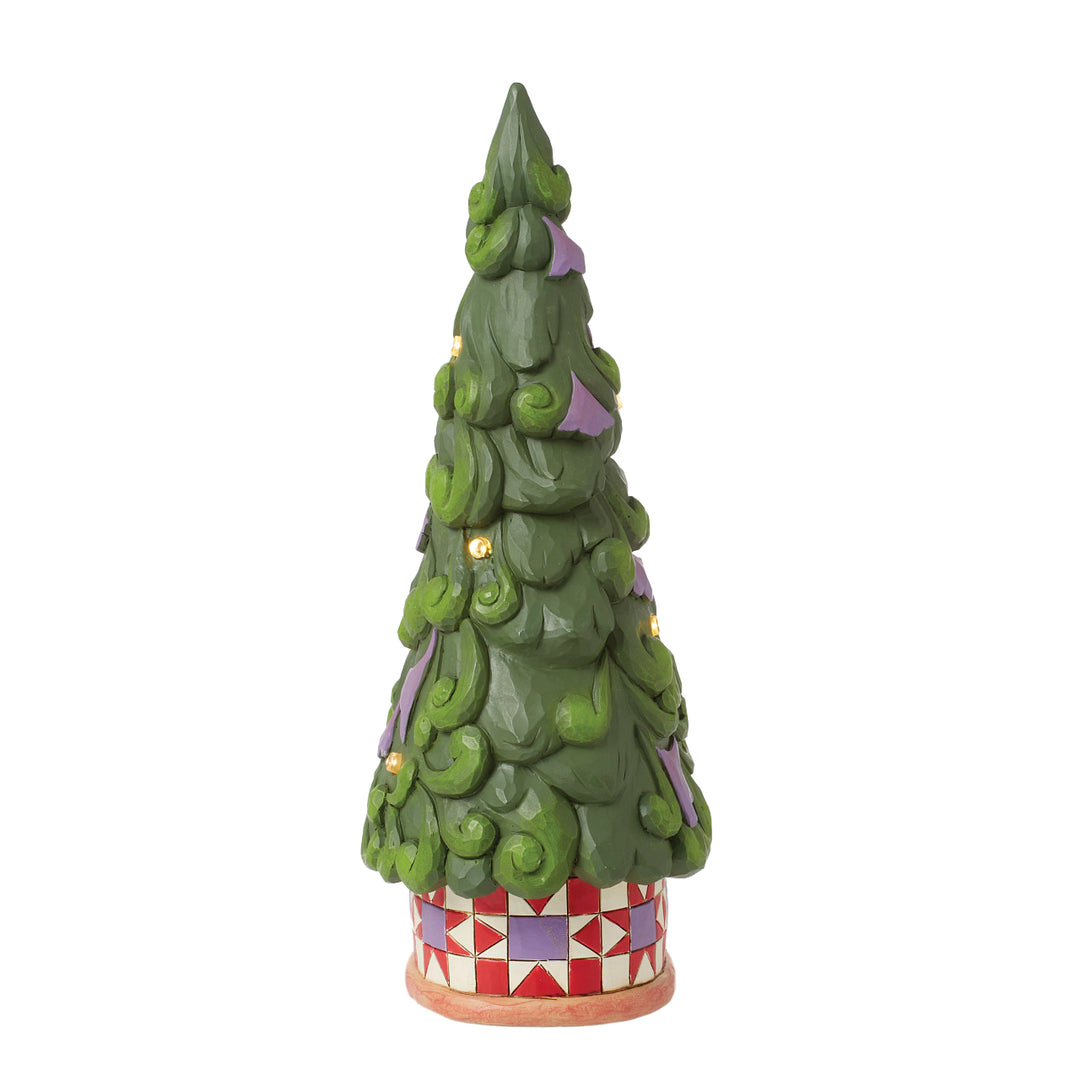 Jim Shore Heartwood Creek: Light Up Tree with Star Pattern Base Figurine sparkle-castle