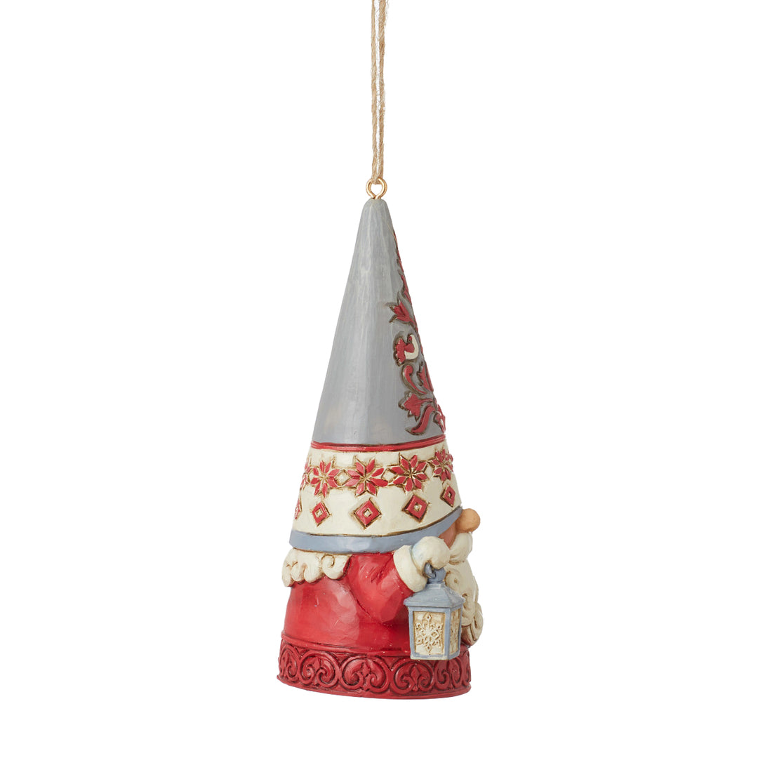 Jim Shore Heartwood Creek: Nordic Noel Gnome with Tree Hanging Ornament sparkle-castle