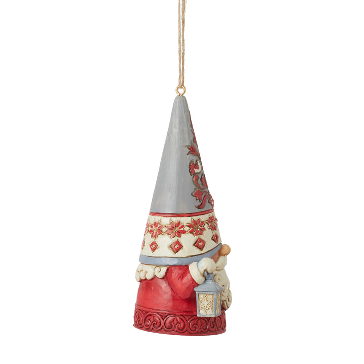 Jim Shore Heartwood Creek: Nordic Noel Gnome with Tree Hanging Ornament sparkle-castle