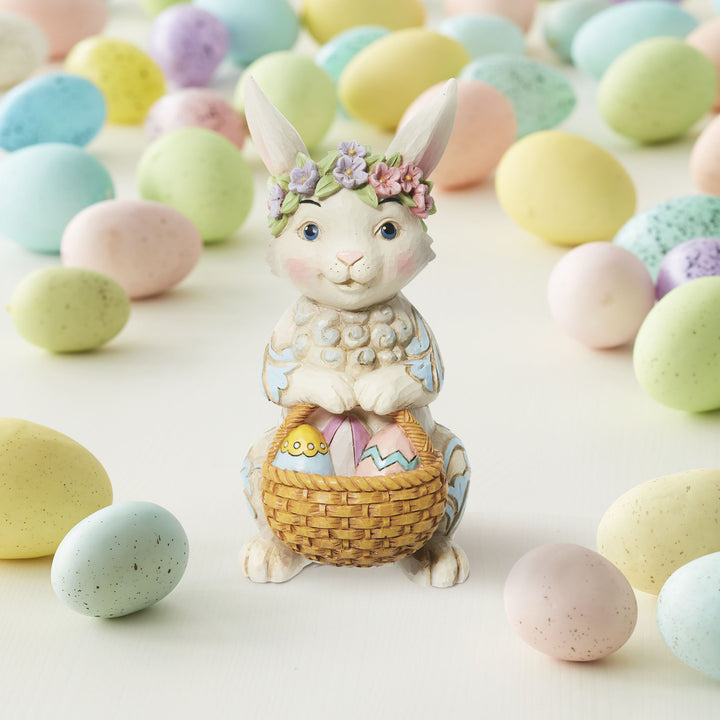 Jim Shore Heartwood Creek: Pint Sized Bunny with Floral Crown Figurine sparkle-castle