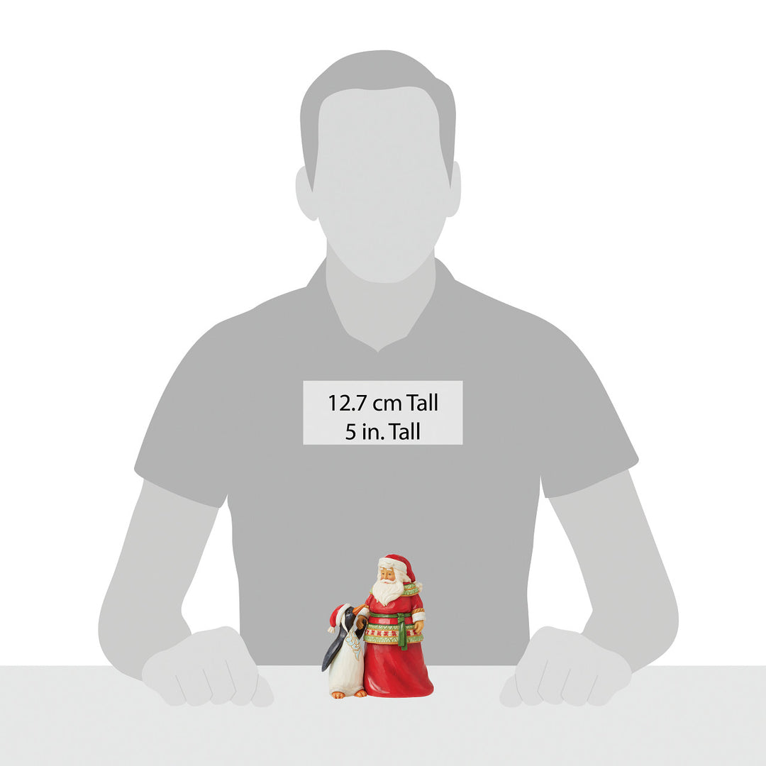 Jim Shore Heartwood Creek: Pint Sized Santa with Penguin Figurine sparkle-castle