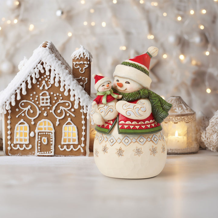 Jim Shore Heartwood Creek: Pint Sized Snowman with Snowbaby Figurine sparkle-castle