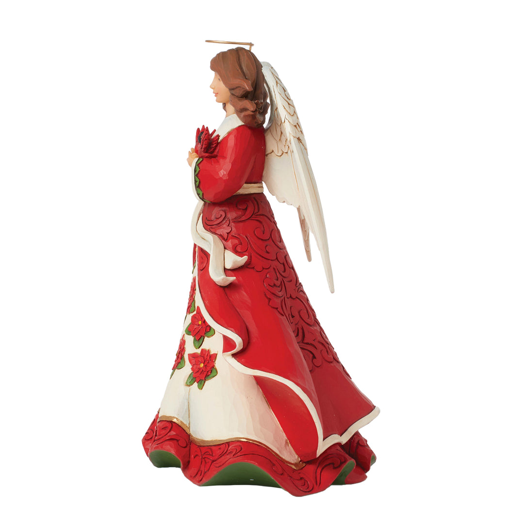 Jim Shore Heartwood Creek: Red Christmas Angel Figurine sparkle-castle