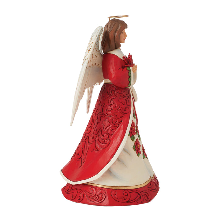 Jim Shore Heartwood Creek: Red Christmas Angel Figurine sparkle-castle