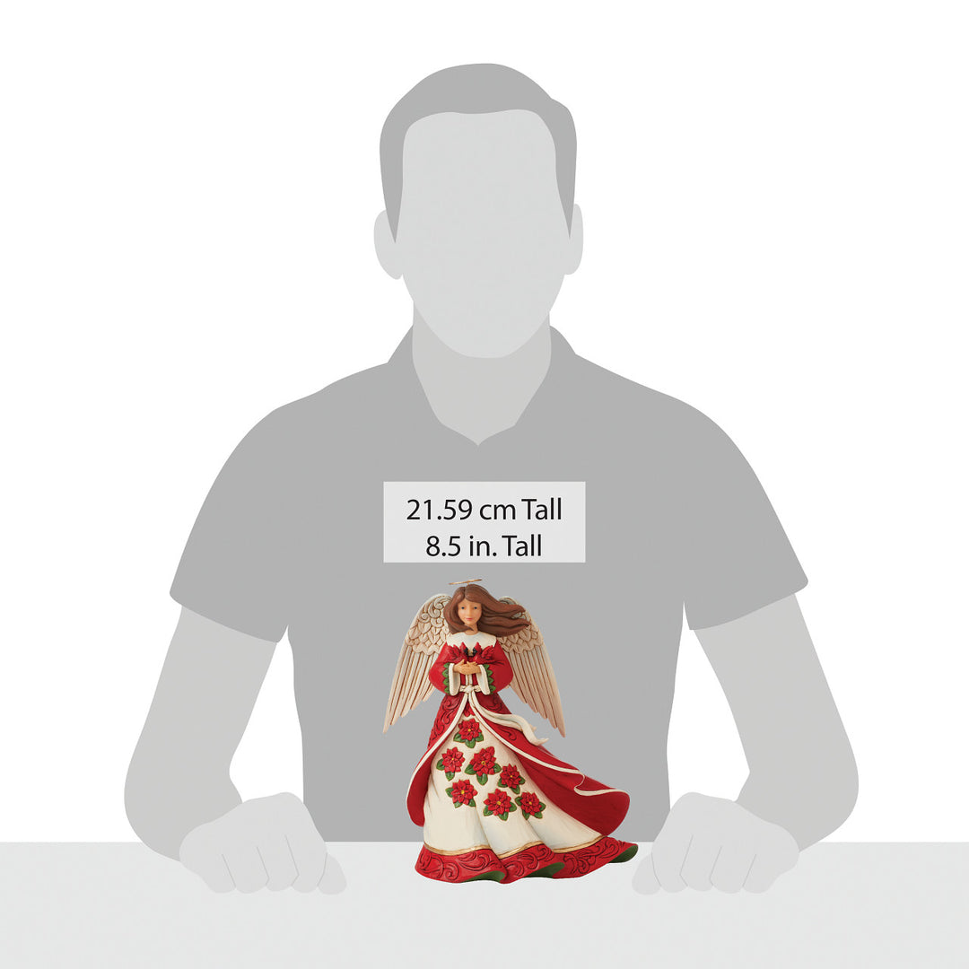 Jim Shore Heartwood Creek: Red Christmas Angel Figurine sparkle-castle