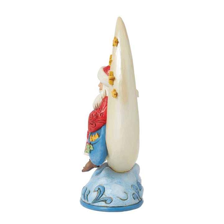 Jim Shore Heartwood Creek: Santa on Crescent Moon Figurine sparkle-castle