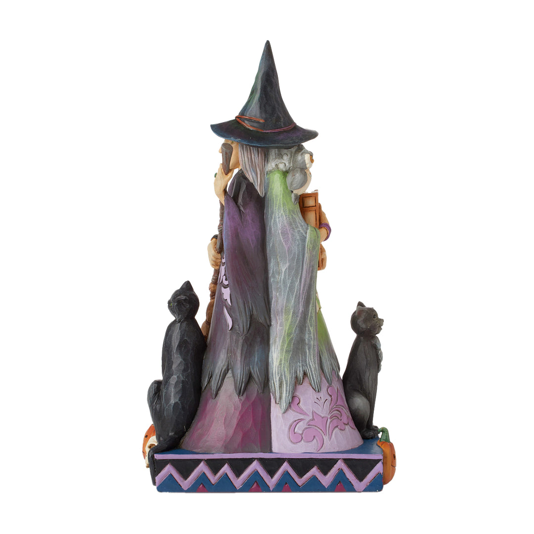 Jim Shore Heartwood Creek: Spooky or Sweet Two Sided Witch Figurine sparkle-castle
