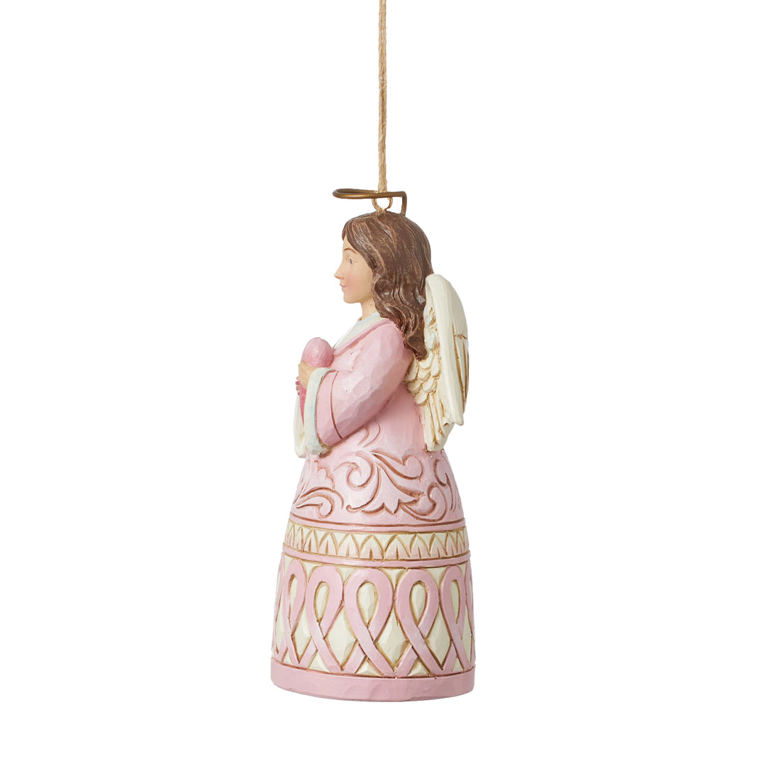 Jim Shore Heartwood Creek: The Rose Angel with Heart Hanging Ornament sparkle-castle
