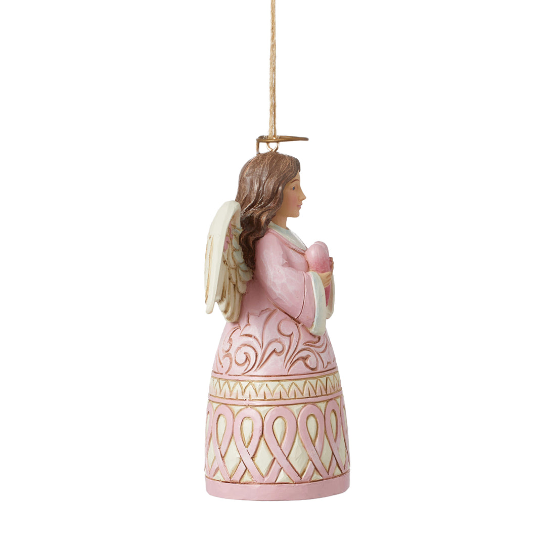 Jim Shore Heartwood Creek: The Rose Angel with Heart Hanging Ornament sparkle-castle