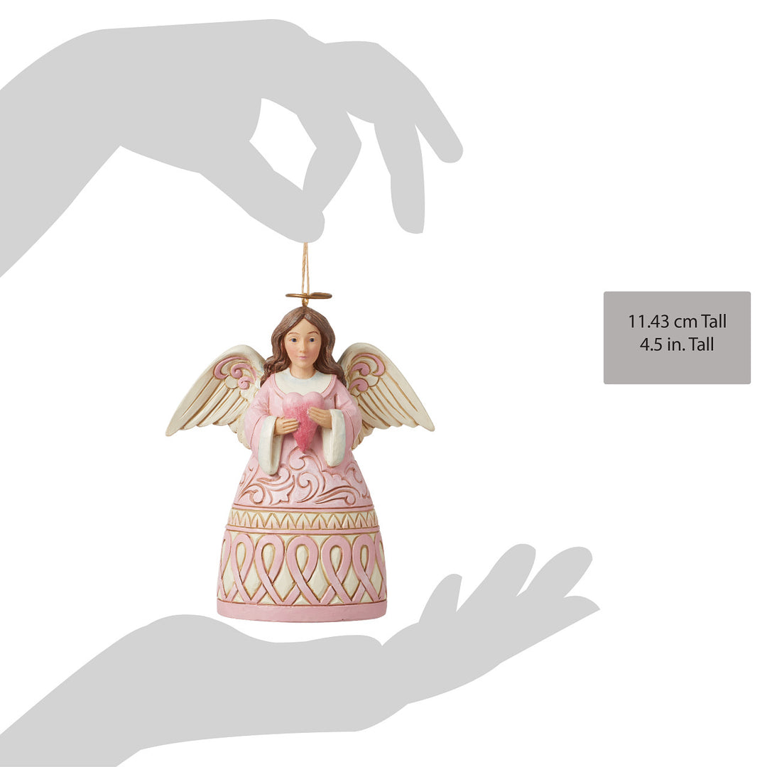 Jim Shore Heartwood Creek: The Rose Angel with Heart Hanging Ornament sparkle-castle