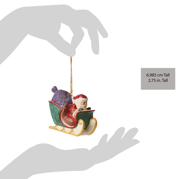 Jim Shore Heartwood Creek: 'Twas The Night Before Christmas Santa in Sleigh Hanging Ornament sparkle-castle