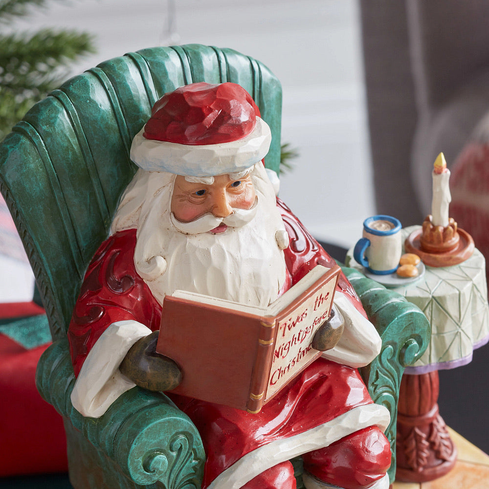 Jim Shore Heartwood Creek: 'Twas The Night Before Christmas Santa Reading Figurine sparkle-castle