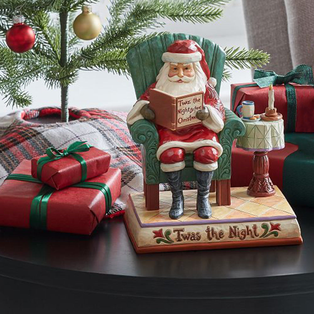 Jim Shore Heartwood Creek: 'Twas The Night Before Christmas Santa Reading Figurine sparkle-castle
