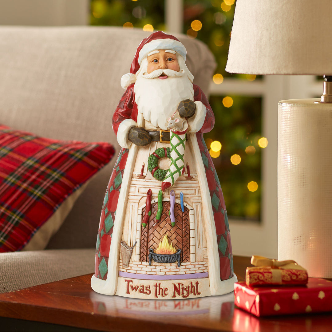 Jim Shore Heartwood Creek: 'Twas The Night Before Christmas Santa with Fireplace Scene Figurine sparkle-castle