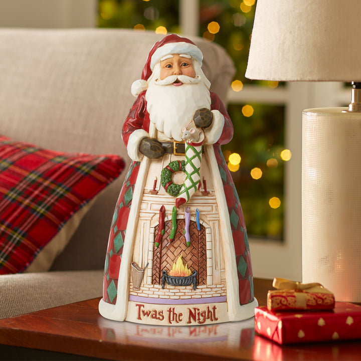Jim Shore Heartwood Creek: 'Twas The Night Before Christmas Santa with Fireplace Scene Figurine sparkle-castle