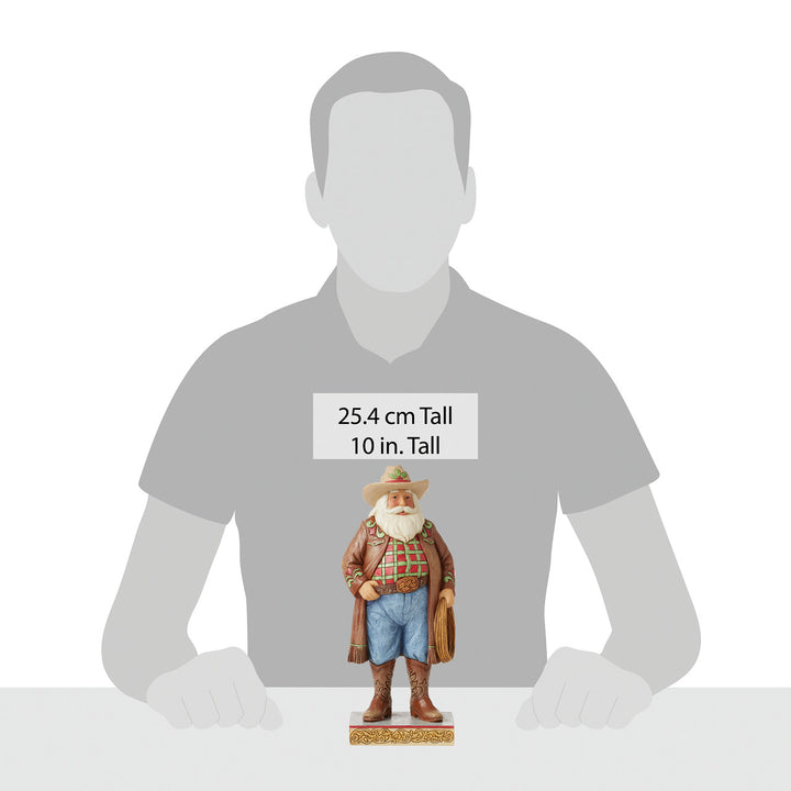 Jim Shore Heartwood Creek: Western Santa Figurine sparkle-castle