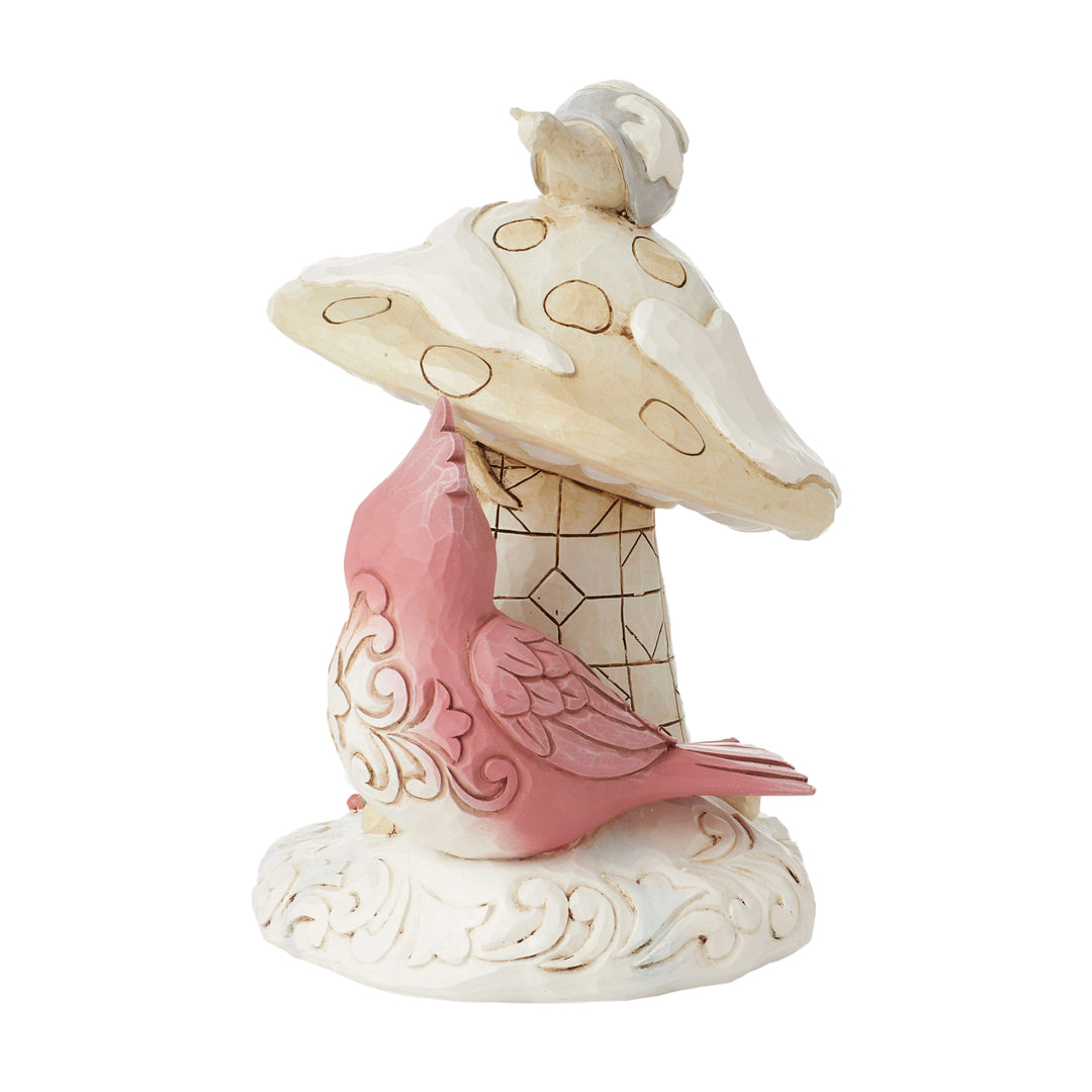 Jim Shore Heartwood Creek: White Woodland Gnome Mushroom House Figurine sparkle-castle