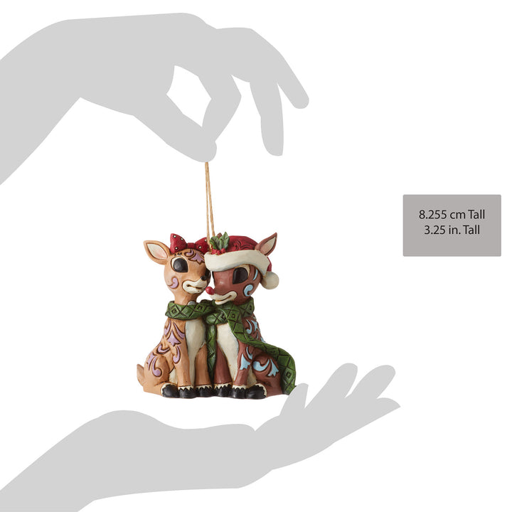Jim Shore Rudolph Traditions: Rudolph and Clarice Hanging Ornament sparkle-castle