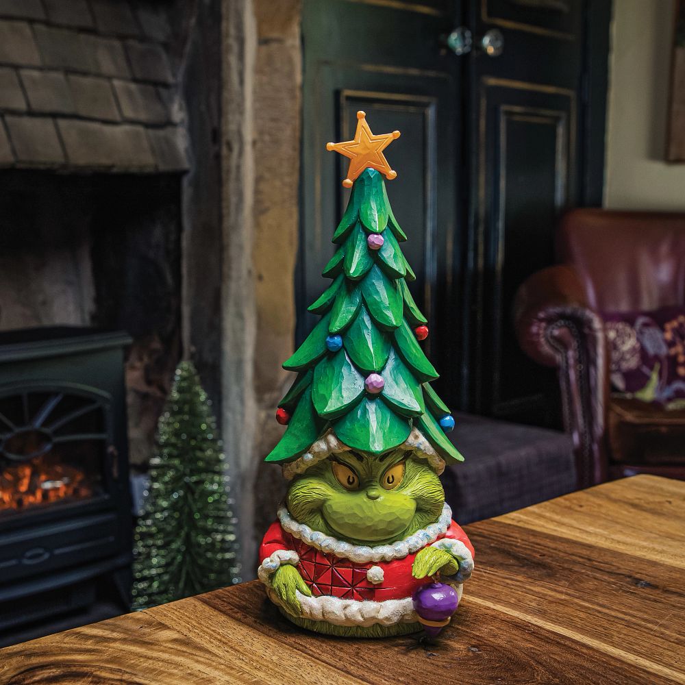 Jim Shore The Grinch: Grinch Gnome with Lit Star Christmas Tree Hat Figurine sparkle-castle