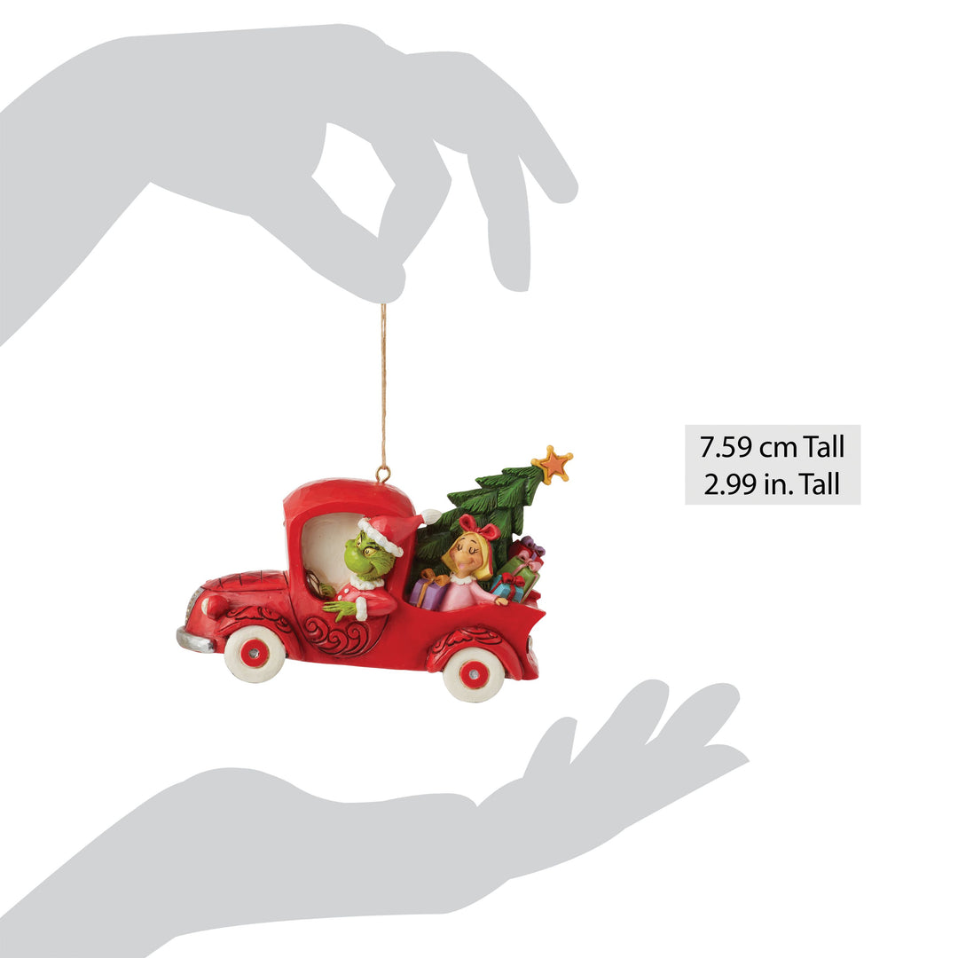 Jim Shore The Grinch: Grinch in Red Truck Hanging Ornament sparkle-castle