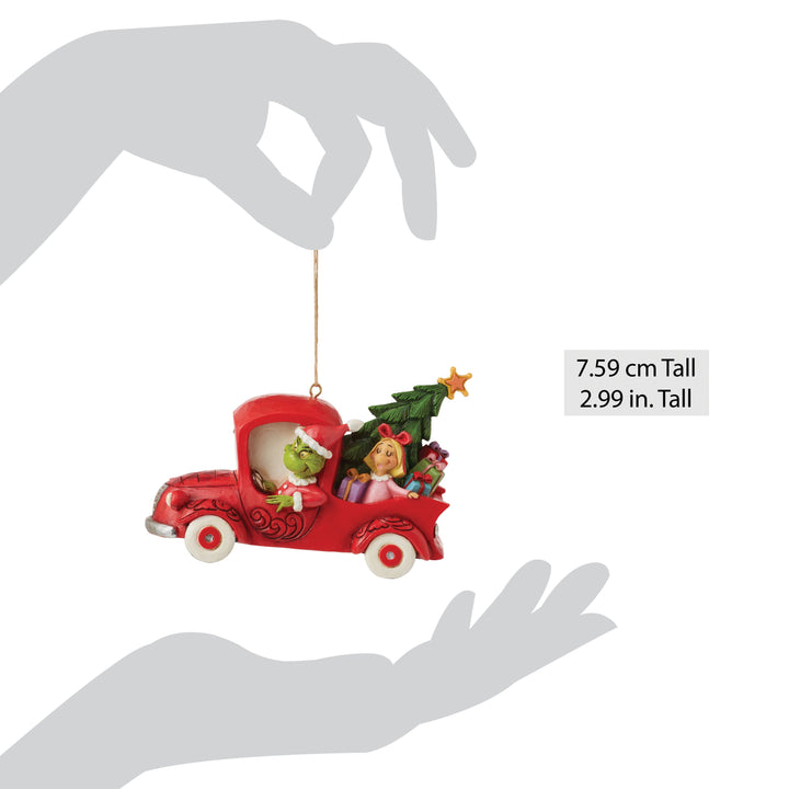 Jim Shore The Grinch: Grinch in Red Truck Hanging Ornament sparkle-castle