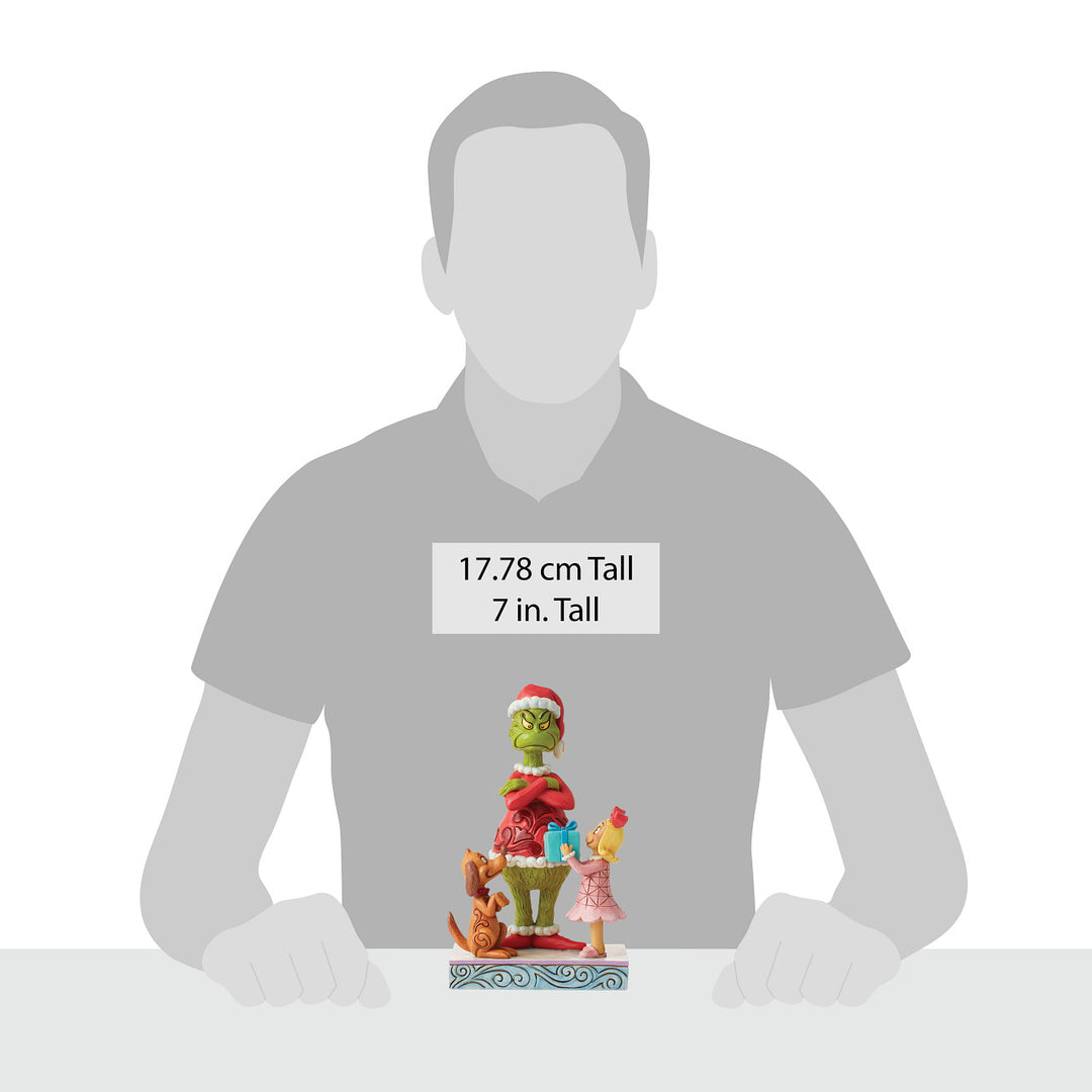 Jim Shore The Grinch: Max & Cindy Giving Gift to Grinch Figurine sparkle-castle