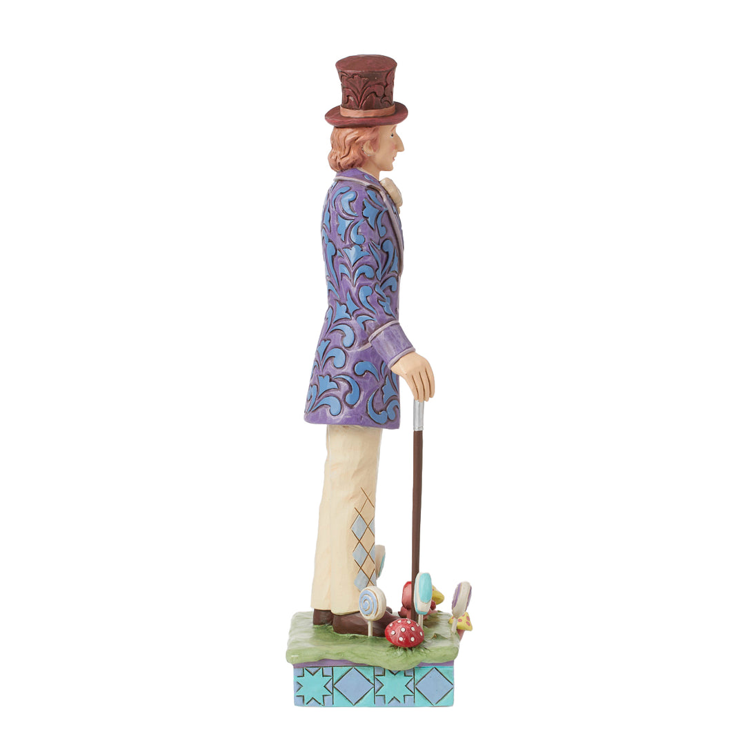 Jim Shore Willy Wonka: Willy Wonka and Cane Figurine sparkle-castle