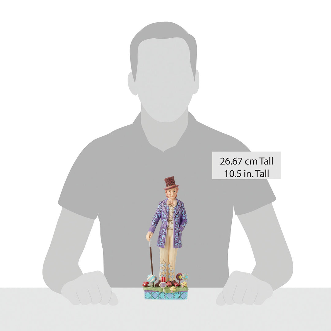 Jim Shore Willy Wonka: Willy Wonka and Cane Figurine sparkle-castle