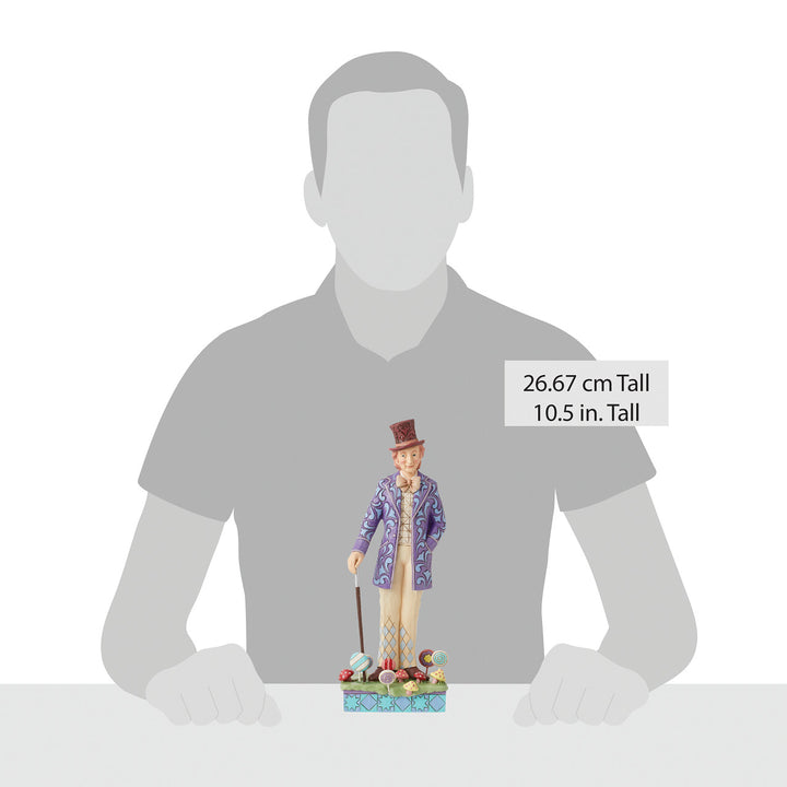 Jim Shore Willy Wonka: Willy Wonka and Cane Figurine sparkle-castle