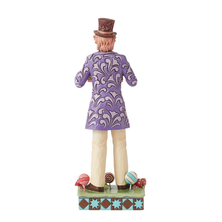 Jim Shore Willy Wonka: Willy Wonka With Rotating Golden Ticket Figurine sparkle-castle