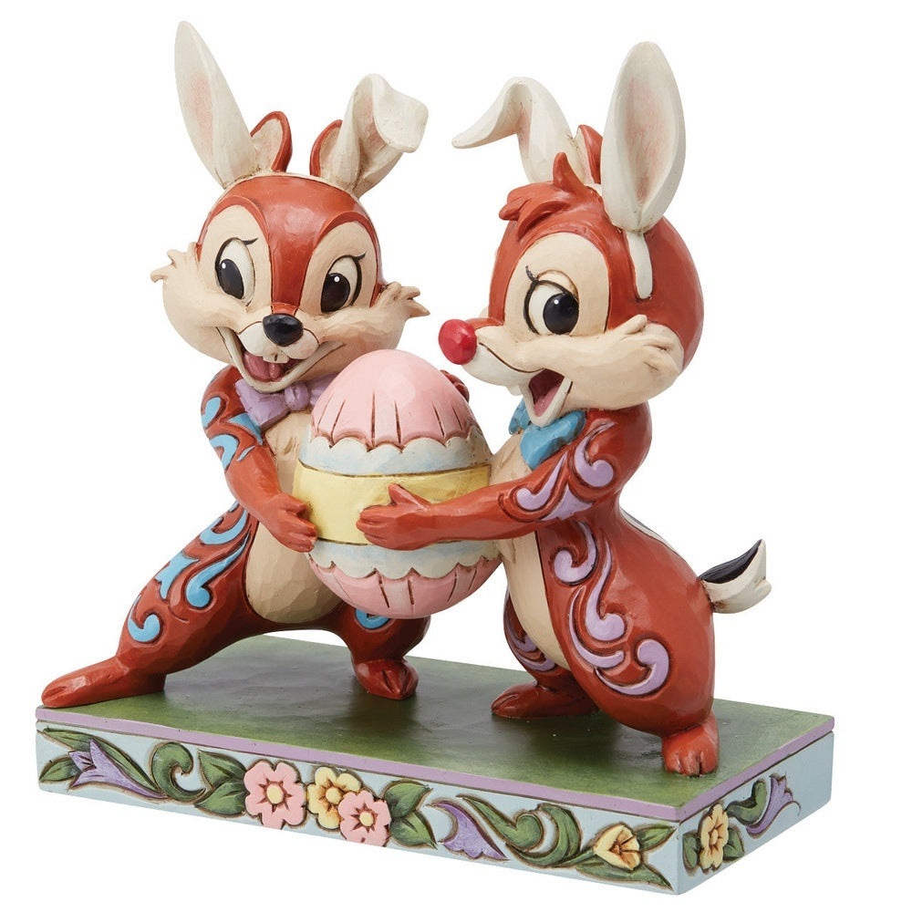 Jim Shore Disney Traditions: Chip 'N Dale Holding Easter Egg Figurine sparkle-castle