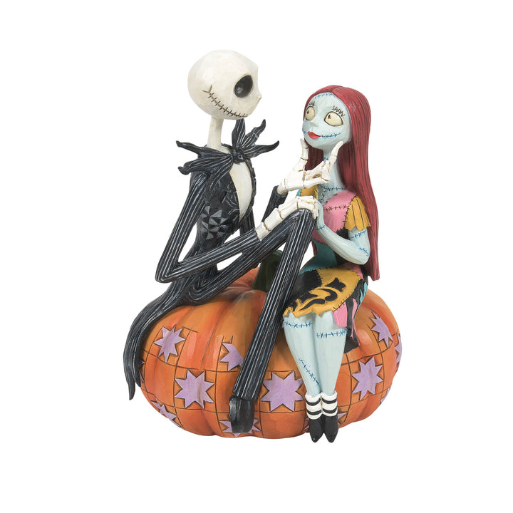 Jim Shore Disney Traditions: Jack & Sally On Pumpkin Figurine sparkle-castle