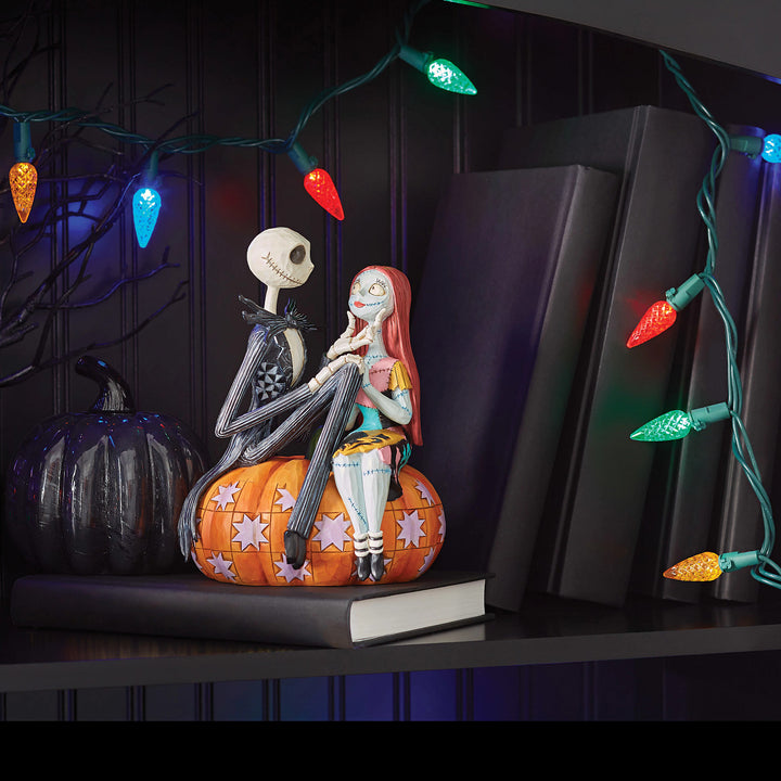 Jim Shore Disney Traditions: Jack & Sally On Pumpkin Figurine sparkle-castle