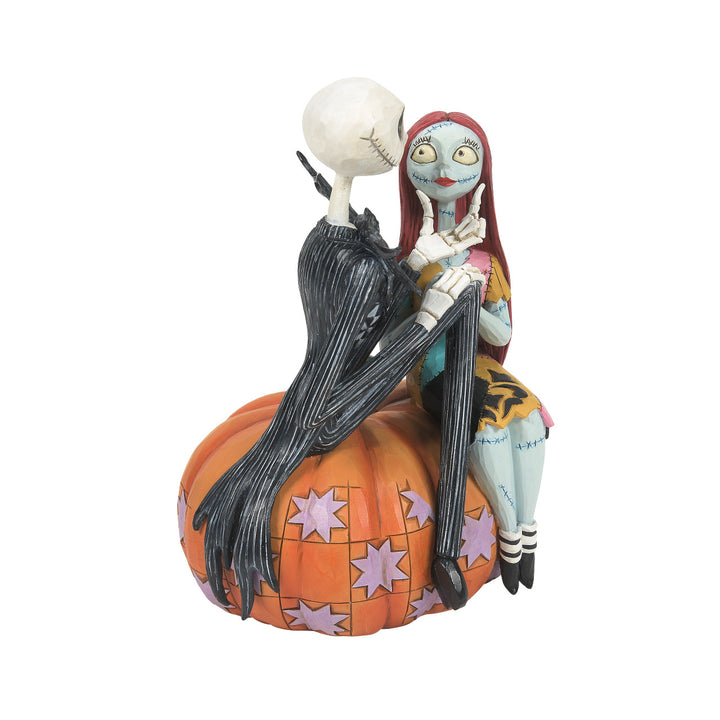 Jim Shore Disney Traditions: Jack & Sally On Pumpkin Figurine sparkle-castle