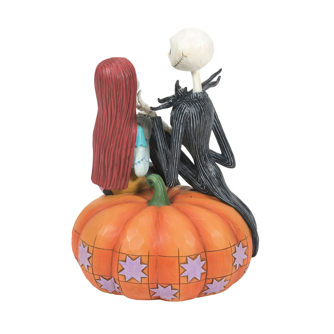 Jim Shore Disney Traditions: Jack & Sally On Pumpkin Figurine sparkle-castle